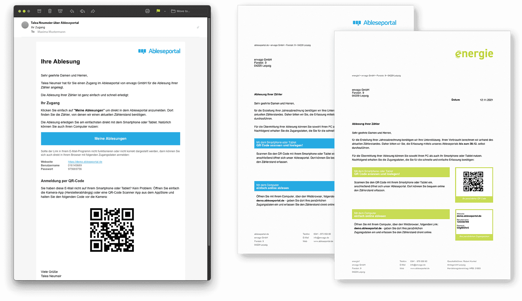 Ableseportal Briefanschreiben
